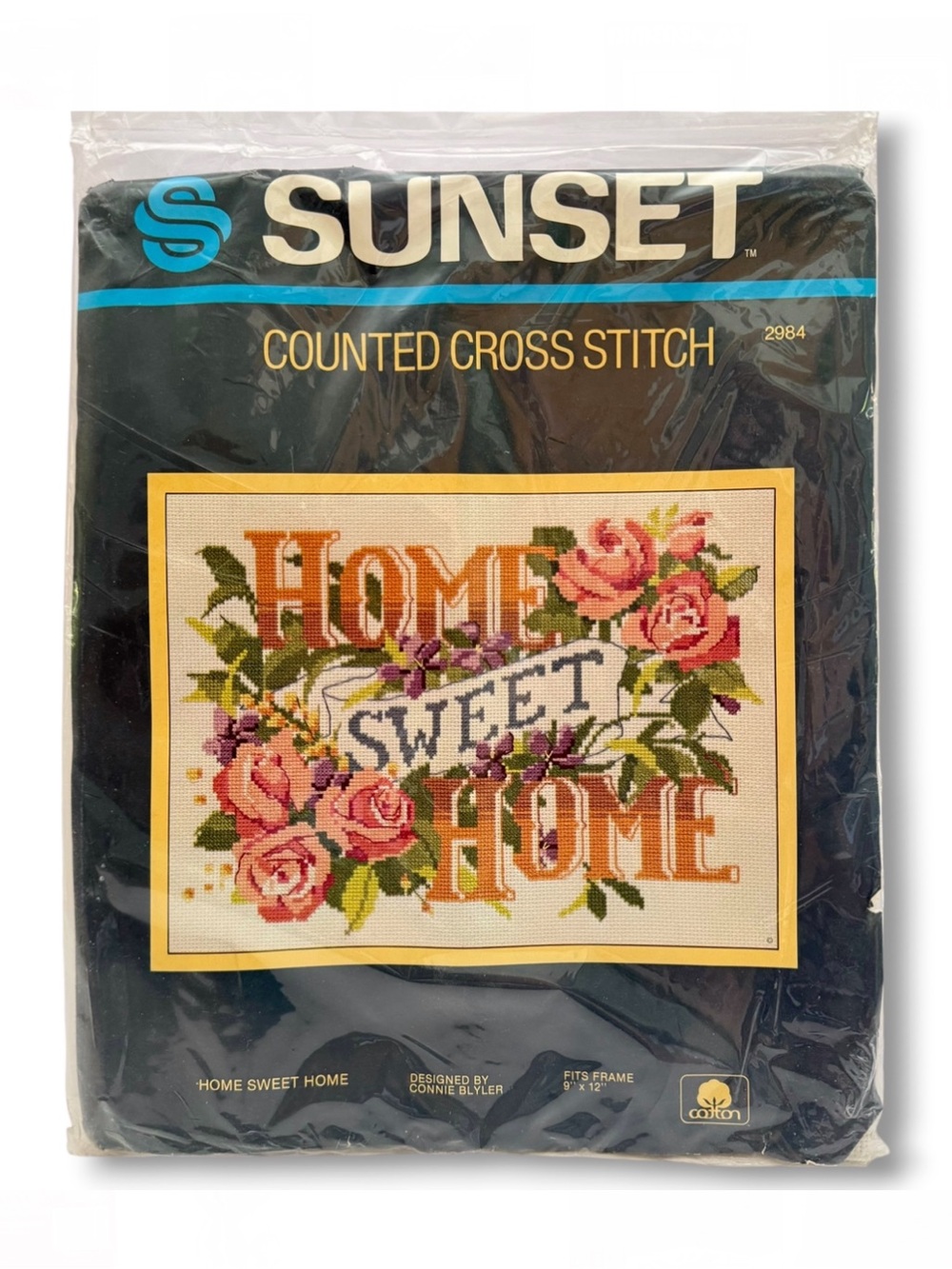 Sunset HOME SWEET HOME Rose Floral Counted Cross Stitch Kit 2984 NEW